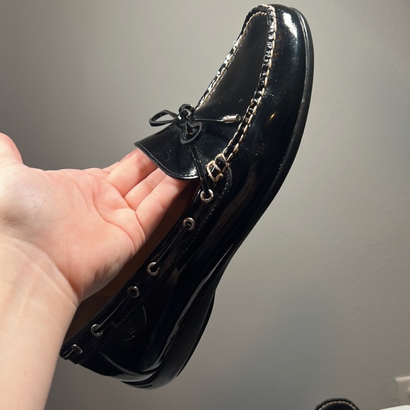 Men’s Sperrys topsiders size 10 in black and white stitching - Picture 17 of 17